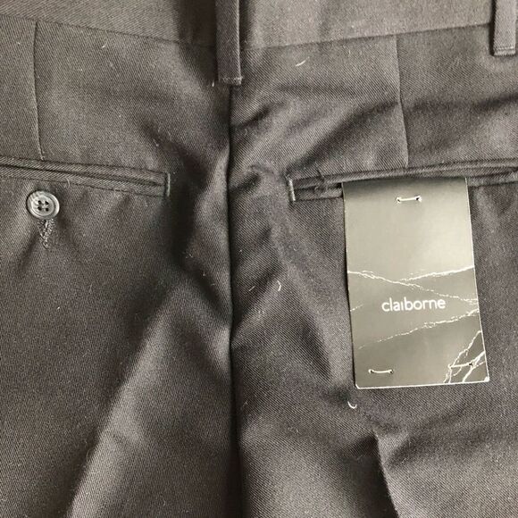Claiborne Boys Gabardine Pleated Black Dress Pants - Picture 8 of 11